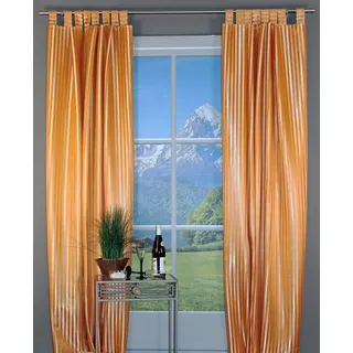 HOSSNER - ART OF HOME DECO Gardine »Triftsee« Schlaufen 1 Stk. tlg. Schlaufenschal mit gewebten Streifen