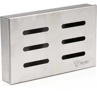 BBQ-Toro Edelstahl Räucherbox "Cherry" | 21 x 13 x 3,5 cm | Räucherschale für Gasgrill, Holzkohlegrill, Elektrogrill | Smoke Box, Grill Smoker Box, Räucherkasten Gasgrill