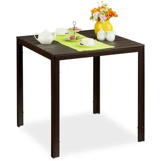 Relaxdays Gartentisch 77,5 x 77,5 x 74,5 cm Braun