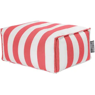 Outdoorsitzsack , Rot, Weiß , Textil , Streifen , 100 l , Füllung: Polystyrol , 65x35x55 cm , Outdoor, Reißverschluss , Wohnzimmer, Sessel, Sitzsäcke, Kindersitzsäcke