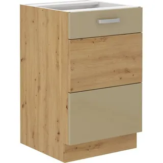 ADARA Waschbeckenunterschrank – Breite 50 cm, Cappuccino / Eiche Artisan - Weiß