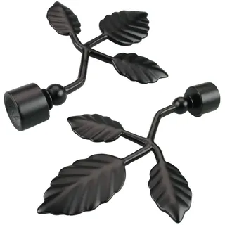 LIEDECO Gardinenstangen-Endstück Bacchus 2-läufig Ø 16 mm 14 cm Schwarz