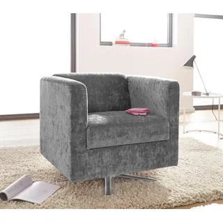 Home Affaire Cocktailsessel Bob Polyester 72 x 71 x 75 cm Silber drehbar