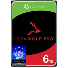 Seagate IronWolf Pro 6TB, NAS interne Festplatte, 3.5 Zoll, 7200 U/Min, CMR, 256 MB Cache, SATA 6 GB/S, inkl. 3 Jahre Rescue Service, Modellnr.: ST6000NTZ01