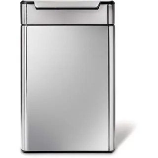 simplehuman CW2018 48 Liter, touch-bar Recycler Abfalleimer, Mülltrennsystem 2 Fach, Mülleimer Küche, Mülltrennung, Recycling, gebürsteter Stahl, 10 Jahre Garantie