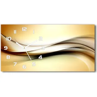 Wanduhr aus Glas – 60x30 cm - Glasbild - Glasuhr - Gehärtetes Glas - weisse-zeiger - Abstrakter Hintergrund