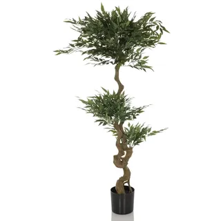 HJH Office Kunstpflanze Acacia Deko Pflanze Aralie künstlich 155 cm, pflegeleichter Kunstbaum, Grün 871054