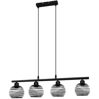 Nettlife Pendelleuchte Federn 77/15/142 cm , Schwarz , Metall , E27 , 15x142x77 cm , Lampen & Leuchten, Innenbeleuchtung, Hängeleuchten, Pendelleuchten