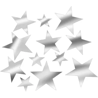 40 Stück Spiegel Sterne Selbstklebend, Silberne Spiegel Sterne Aufkleber 3D Spiegelfolie Klebespiegel Wandaufkleber Wandtattoo Wohnzimmer Wand Deko für Schlafzimmer Büro Korridor