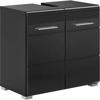 INOSIGN Waschbeckenunterschrank »Malmö, Breite 60 cm, 2 Tür, 2 Fächer, mit Siphonausschnitt, MDF-Front«, in verschiedenen Farben erhältlich, Badmöbel, Badschrank, Kommode, Bad, schwarz