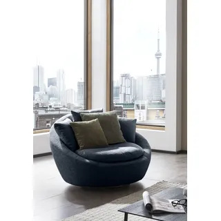 TRENDMANUFAKTUR Drehsessel Maui Polyester 130 x 80 x 112 cm Blau mit 2 Rückenkissen und 1 Zierkissen