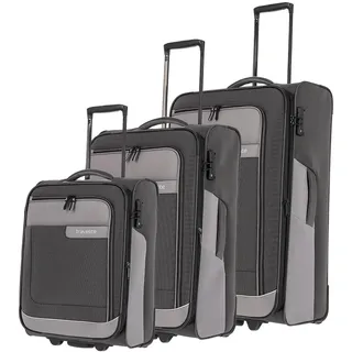 Travelite VIAA Koffer-Set 3-tlg. schwarz/grau/silber