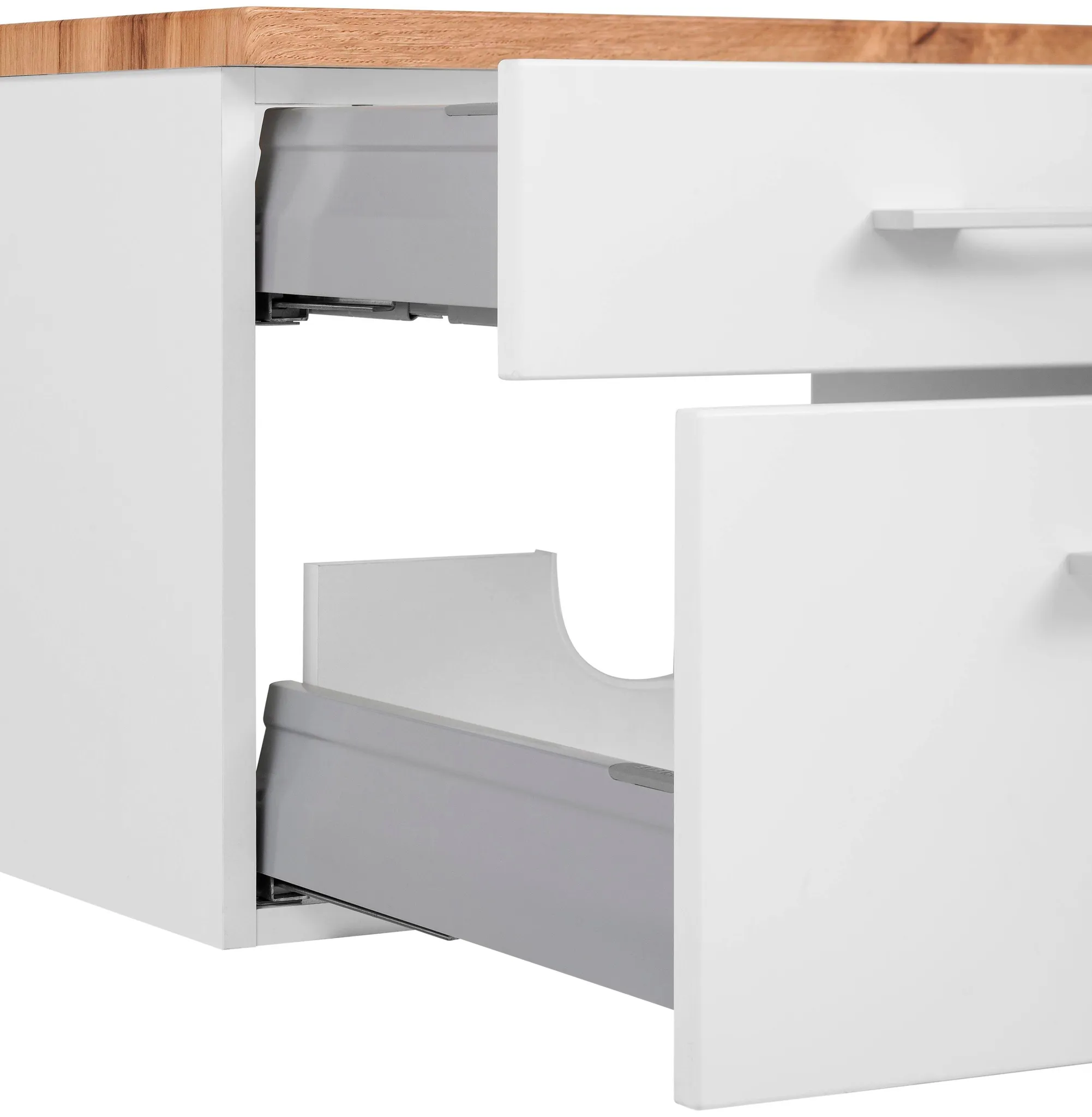 Bild von MÖBEL Waschbeckenunterschrank »Davos«, Badmöbel, Waschtisch inkl. Waschbecken, Breite 90 cm, weiß