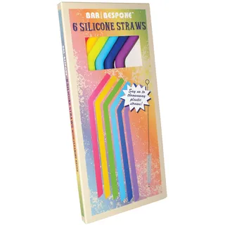 Bar Bespoke Farbige Silikon-Trinkhalme, 6 Stück