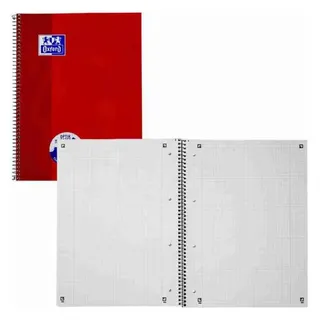 Oxford Collegeblock kariert 80 Blatt Rot