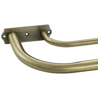 Doppelte Gardinenstangen in Antik-Bronze, doppelte Gardinenstange für Fenster, 71,1-121,9 cm, Wickeldesign, Raumverdunkelung, Gardinenstangen, verstellbarer 2,5 cm Durchmesser vorne und 1,6 cm