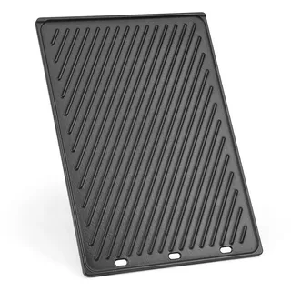 onlyfire Gusseisen Grillplatten, Gusseiserne Wendegrillplatte für Weber Genesis II & Genesis II LX 300 Serie Gasgrills, Wende-Grillplatten, Doppelseitig Verwendbare Grillplatte, Gussgrillplatte