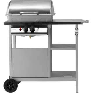 Gasgrill 5,5kW, 2 Brenner, Edelstahl 91,3 × 54,6 × 95,8 cm - Silber