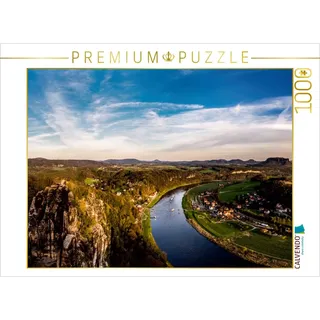 CALVENDO Puzzle Blick über die Elbe, Deutschland 1000 Teile Puzzle quer | Lege-Größe cm Foto-Puzzle für glückliche Stunden