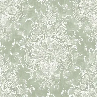 Laura Ashley Vliestapete ornamentales Motiv , Grün , Papier, Kunststoff , Floral , Rechteckig , 52x1000 cm ,