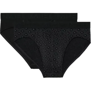 Slip HOM "Neels", Herren, Gr. S, schwarz (schwarz, schwarz print), Obermaterial: 95% Baumwolle, 5% Elasthan, körpernah, Unterhosen Slip, horizontaler Eingriff, weich, elastisch