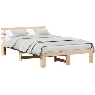 vidaXL Kiefernholz Bettgestell Natürliches Holz Massivholz 140 x 190 cm Massives 872614