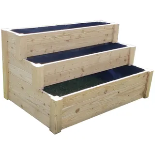 Westmann Hochbeet Urban Gardening Stufenbeet 120 x 76 x 64 cm natur