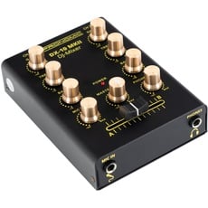 Pronomic DX-10 MKII DJ Mixer - kompakter 2-Kanal-DJ-Mixer mit zwei Line-Eingängen und 2-Band Equalizer - Mikrofoneingang mit separatem Laustärkeregler - Master- und Kopfhörer-Ausgang - schwarz
