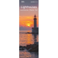 Leuchttürme 2024 - Lesezeichenkalender 5,5x16,5 cm - Lighthouses - Lesehilfe - Alpha Edition
