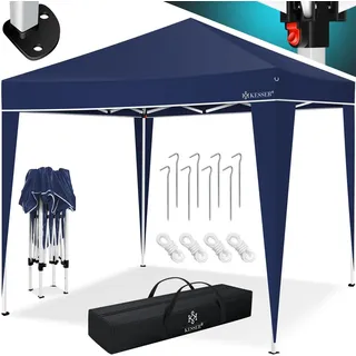 KESSER® Pavillon 3x3m | wasserdicht | inkl. Tragetasche mit Rollen| Pop-Up Klicksystem | UV-Schutz 50+ | Faltpavillon | Gartenzelt | Partyzelt | Metall-Verstrebungen - Blau