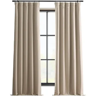 HPD Half Price Drapes Solide, wärmeisolierte Verdunkelungsvorhänge für Schlafzimmer, 213,3 cm Langer Vorhang (1 Panel), charakteristische Verdunkelungsvorhänge aus Leinen, Fenstervorhänge für