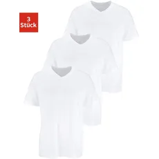 H.I.S Unterziehshirt, (Packung, 3 St.), mit V-Ausschnitt aus Baumwolle, Unterhemd, T-Shirt, weiß