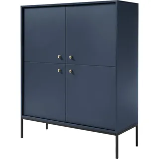 Selsey Highboard Monne Hochkommode, Dunkelblau im Vintage Look - Dunkelblau