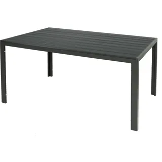 Großer Non-Wood Gartentisch aus Aluminium anthrazit / grau 180x90cm - Silber