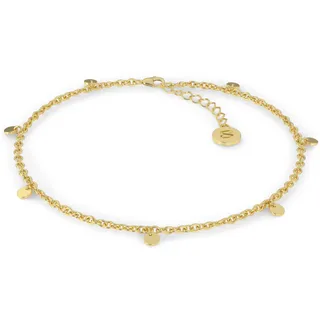 SERASAR Fussketten für Frauen Silber 925 stabil 18 Karat Gold Schmuck Damen Kette Fußkettchen Mädchen Anklet Schmuckbox Geschenk Idee Muttertagsgeschenk Weihnachten