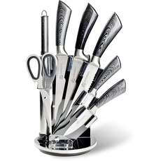 TBA EDENBERG EB-912. 8 Elemente Set Küchenmesser aus Edelstahl + Drehständer + Messerschärfer+ Schere.EIN unersetzlicher Freund jedes Küchenchefs.