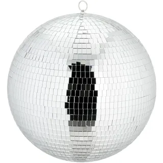 Relaxdays Discokugel, Ø 40 cm, Deko Spiegelkugel zum Aufhängen, große Partykugel mit Metallöse, Discoball Party, Silber