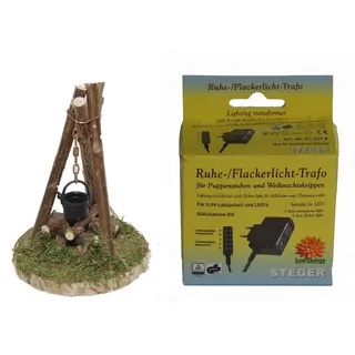 Alfred Kolbe »Lagerfeuer mit Beleuchtung und Flacker-Ruhelicht, Weihnachtsdeko«, braun,