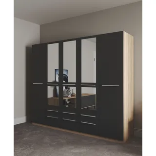 Priess Wäscheschrank Barcelona 230 x 193 x 54 cm Braun/Schwarz