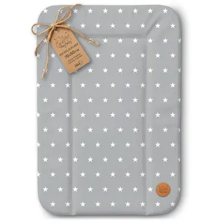 Totsy Baby Wickelauflage Wickelunterlage abwaschbar und wasserdicht 70x50 cm - Wickelmatte zum Auflegen auf Wickeltisch Wickelaufsatz Wickelkommode oder Waschmaschine Oeko-Tex70 x 50 Sterne und Grau