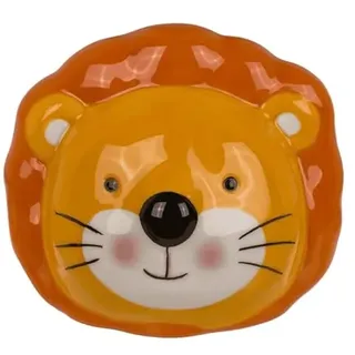 Dekorative Spardose aus Keramik mit Tiermotiven, 10 x 8 x 7 cm, Charakterkollektion Löwe, Tiger, Bär, Katze, Hund, Koala, mit Stopfen (Löwe)