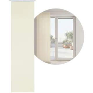 BEAUTEX Blackout Schiebegardine Blickdicht Maße 60x245 cm Beige | verdunkelnd und lichtundurchlässig, inkl. Zubehör, Flächenvorhang / Schiebevorhang für Wohnzimmer, Schlafzimmer und Türen