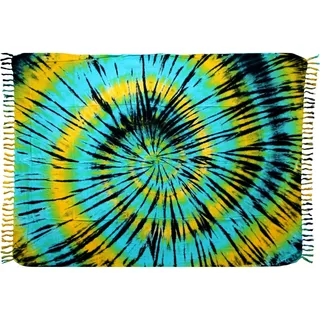 Wogeka Sarong – Blickdichtes luftiges Strandtuch in Blau Gelb Grün für Damen & Herren als Pareo Wickelrock Cover Up Strandkleid Wrap für den Strand 73