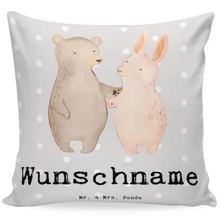 Mr. & Mrs. Panda Personalisiertes Kissen Hase Bester Kumpel der Welt - Personalisierte Geschenke, Buddy, Best Friends, Babykissen mit Namen, Kissenhülle, Geschenkidee, Bro, Kissenbezug personalisiert
