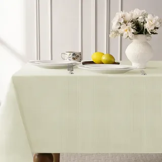 Softalker abwaschbare Tischdecke 240 x 140 beige 210GSM Leinen Struktur Wasserabweisend Abwischbar Fleckschutz rechteckig Tischtuch Deko für Outdoor Garten Party Geburtstag Weihnachten Hochzeit