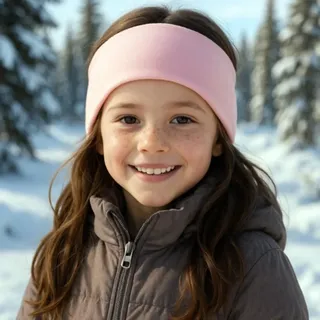 Wollhuhn ÖKO Kinder/Jungen/Mädchen Warmes Stirnband/Haarband Zweilagig Fleece Viele Farben 20250810 (Zartrosa Sportfleece, Einheitsgröße)