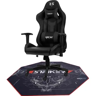 Hyrican Gaming-Stuhl »Striker Gaming-Stuhl "Copilot" Gamingstuhl + Stuhlunterlage« (Set) Bodenschutzmatte 1100x1100x2mm, schwarz