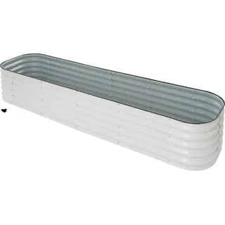 Rechteckiger Blumentopf, Aluminium-Zink-beschichteter Stahl, 240 x 60 x 43 cm, Moderner Stil, Hellgrau - Hellgrau