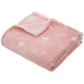 Atmosphera Createur d ́interieur Wohndecke 150/125 cm , Rosa , Textil , Rechteckig , 125x150 cm , Heimtextilien, Wohntextilien, Decken