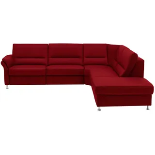 Beldomo Premium Ecksofa , Rot , Metall , Echtleder , Rindleder , Ottomane rechts, L-Form , 288x249 cm , Goldenes M , erweiterbar, Typenauswahl, Bettkasten erhältlich, Fußauswahl, Lederauswahl, Stoffauswahl, planbar, seitenverkehrt erhältlich, Bettfunktion erhältlich, Hocker erhältlich, Rückenfutter, individuell planbar, Armteil links , Wohnzimmer, Sofas & Couches, Wohnlandschaften, Ecksofas